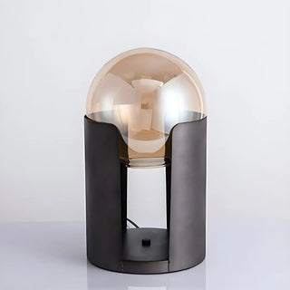 Unique Glass Globe Shade Geometric Black Table Lamp Zawala Image - 10