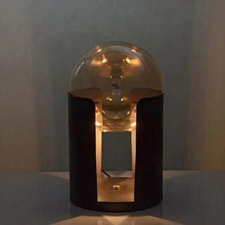 Unique Glass Globe Shade Geometric Black Table Lamp Zawala Image - 7