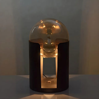 Unique Glass Globe Shade Geometric Black Table Lamp Zawala Image - 8