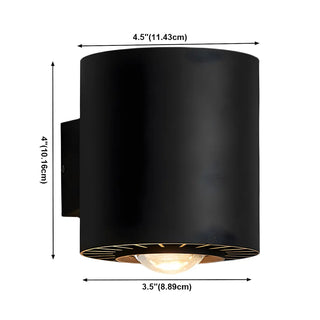 ZOWALA - Black Simple Cylinder Downlight Metal LED Wall Light #size