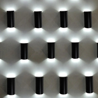 Modish Cylinder Black Exterior Up Down Wall Sconce Zawala Image - 5
