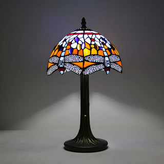 Tiffany Dragonfly Painted Umbrella Glass Table Lamp Zawala Image - 8