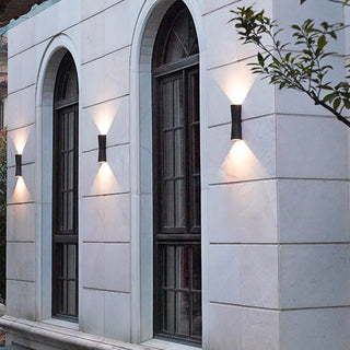 Black Simple Curved Geometric Exterior LED Wall Light Image - 6