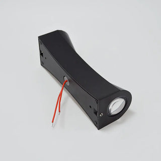 Black Simple Curved Geometric Exterior LED Wall Light Image - 9