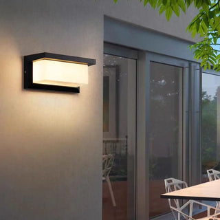 ZOWALA - Contemporary Geometric Black LED Outdoor Wall Light Image - 1