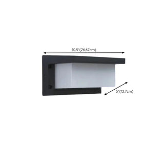 ZOWALA - Contemporary Geometric Black LED Outdoor Wall Light #size