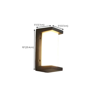 ZOWALA - Contemporary Geometric Black LED Outdoor Wall Light Image - 14