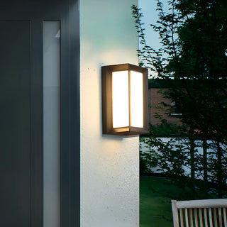 ZOWALA - Contemporary Geometric Black LED Outdoor Wall Light Image - 3