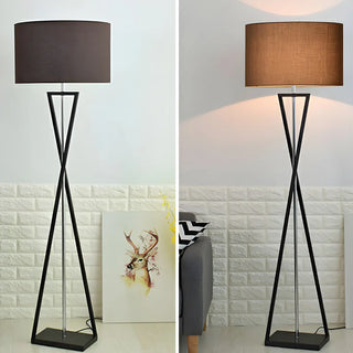 Modern Geometric Base Industrial Cylinder Floor Lamp Zawala Image - 13
