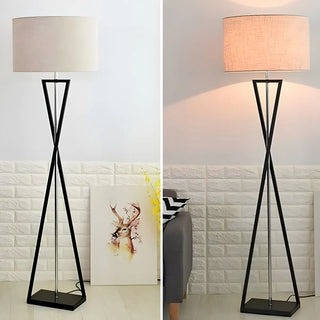 Modern Geometric Base Industrial Cylinder Floor Lamp Zawala Image - 15
