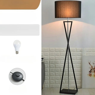 Modern Geometric Base Industrial Cylinder Floor Lamp Zawala Image - 2