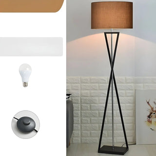 Modern Geometric Base Industrial Cylinder Floor Lamp Zawala Image - 6