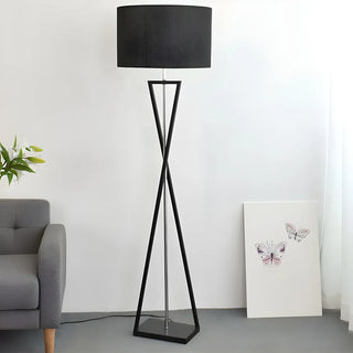 Modern Geometric Base Industrial Cylinder Floor Lamp Zawala Image - 8