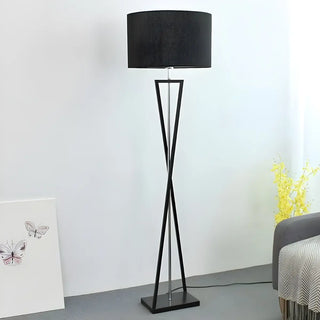 Modern Geometric Base Industrial Cylinder Floor Lamp Zawala Image - 9