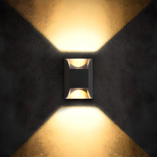 Black Rectangular Metal Outdoor Up Down Wall Light Zawala Image - 4