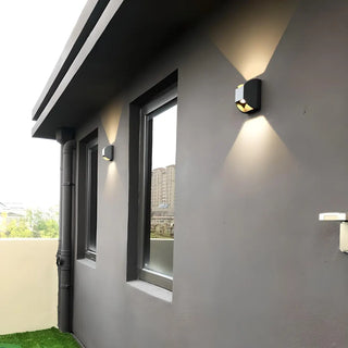 Black Rectangular Metal Outdoor Up Down Wall Light Zawala Image - 5