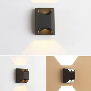 Black Rectangular Metal Outdoor Up Down Wall Light Zawala Image - 8