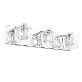 Chic Glass Shade Multi-Light Steel Bath Vanity Light Zawala Image - 10