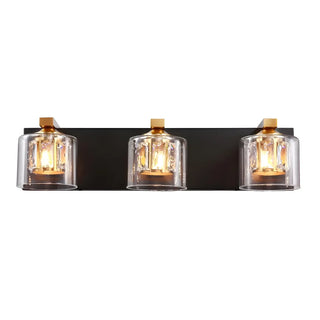 Chic Glass Shade Multi-Light Steel Bath Vanity Light Zawala Image - 11