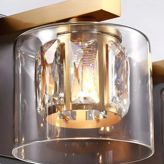 Chic Glass Shade Multi-Light Steel Bath Vanity Light Zawala Image - 13