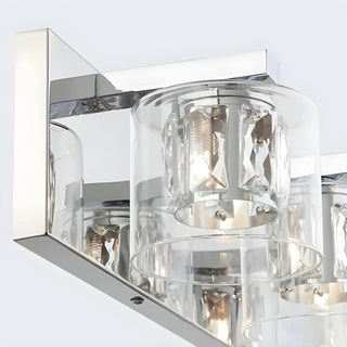 Chic Glass Shade Multi-Light Steel Bath Vanity Light Zawala Image - 14