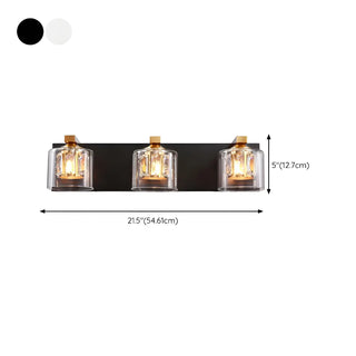 Chic Glass Shade Multi-Light Steel Bath Vanity Light Zawala #size