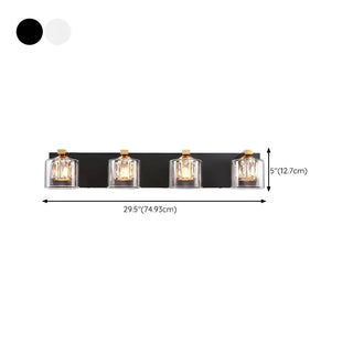 Chic Glass Shade Multi-Light Steel Bath Vanity Light Zawala Image - 18