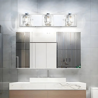 Chic Glass Shade Multi-Light Steel Bath Vanity Light Zawala Image - 3