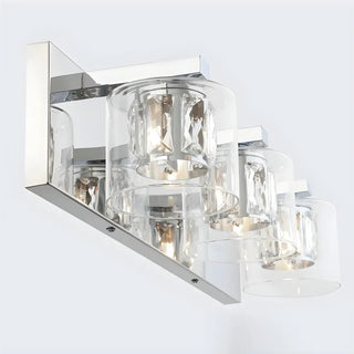 Chic Glass Shade Multi-Light Steel Bath Vanity Light Zawala Image - 6