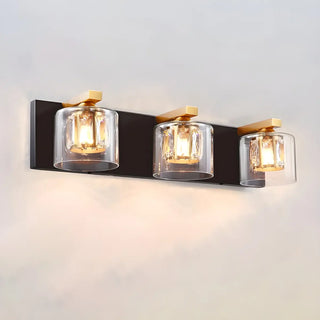 Chic Glass Shade Multi-Light Steel Bath Vanity Light Zawala Image - 8