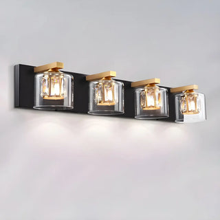 Chic Glass Shade Multi-Light Steel Bath Vanity Light Zawala Image - 9
