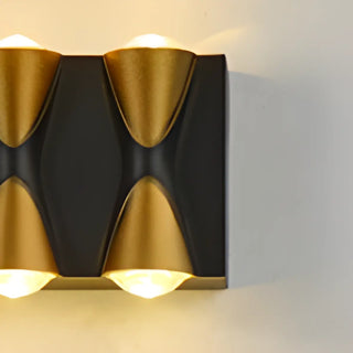Black Modern Geometric Metal External Up Down Wall Lights Zawala Image - 12