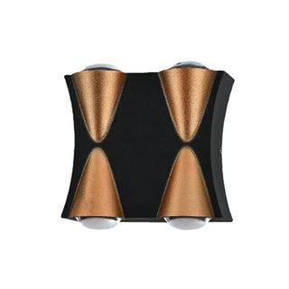 Black Modern Geometric Metal External Up Down Wall Lights Zawala Image - 13