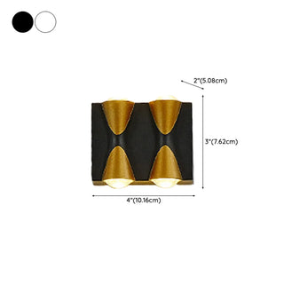 Black Modern Geometric Metal External Up Down Wall Lights Zawala #size