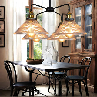 ZOWALA - Cone Clear Glass Dowmrod Dining Room Edison Bulb Chandelier Image - 1