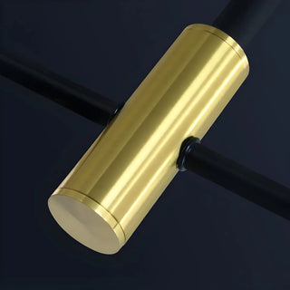 ZOWALA - Black Gold Linear Frosted Ball 4-Light Island Chandelier Image - 6