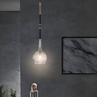 ZOWALA - Modern Elegant Black Clear Glass Globe Pendant Light Image - 1