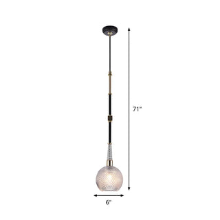 ZOWALA - Modern Elegant Black Clear Glass Globe Pendant Light #size