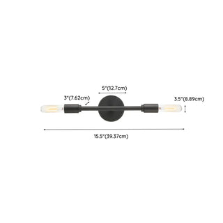 3-Light Industrial Black Cylinder Vanity Light Fixture #size