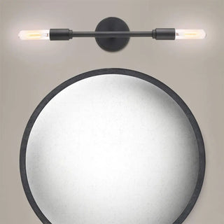 3-Light Industrial Black Cylinder Vanity Light Fixture Image - 2