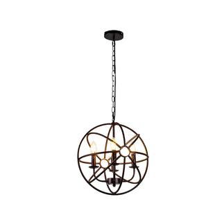 ZOWALA - Black Iron Cage Candle Chain Chandelier Image - 5