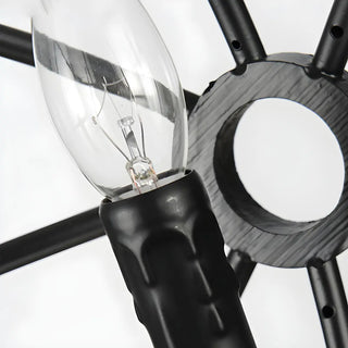 ZOWALA - Black Iron Cage Sphere Chain Chandelier Image - 11