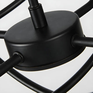 ZOWALA - Black Iron Cage Sphere Chain Chandelier Image - 12