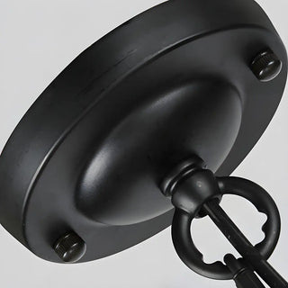 ZOWALA - Black Iron Cage Sphere Chain Chandelier Image - 13