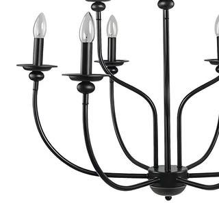 Candelabra Black Wrought Iron Chain Living Room Chandelier Image - 7