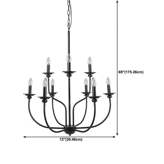 Candelabra Black Wrought Iron Chain Living Room Chandelier #size