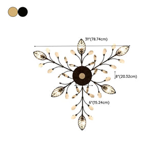 ZOWALA - Large Gold Leaf Crystal Semi-Flush Mount Ceiling Light #size
