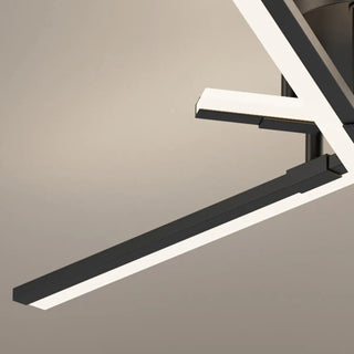 ZOWALA - Sputnik Black Linear Semi-Flush Mount Light 5-Light Image - 11