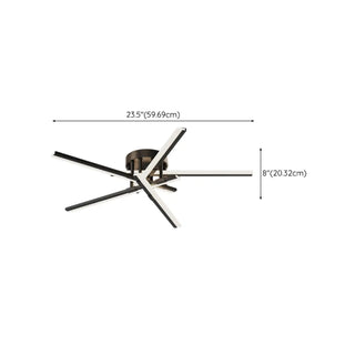 ZOWALA - Sputnik Black Linear Semi-Flush Mount Light 5-Light Image - 16