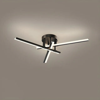 ZOWALA - Sputnik Black Linear Semi-Flush Mount Light 5-Light Image - 4
